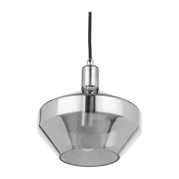 Domed Pendant Light - Grey, Smoked Glass