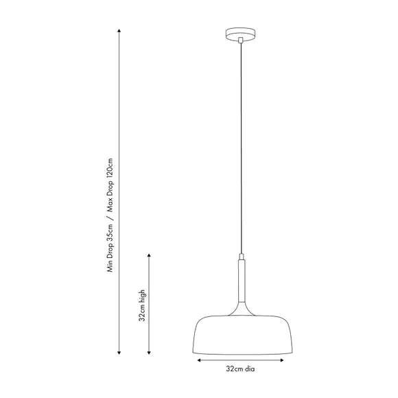 Domed Pendant Light - White, Metal