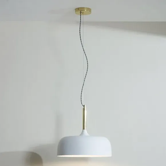 Domed Pendant Light - White, Metal