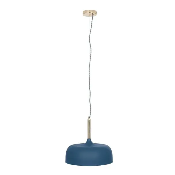 Domed Pendant Light with Cable - Indigo, Metal