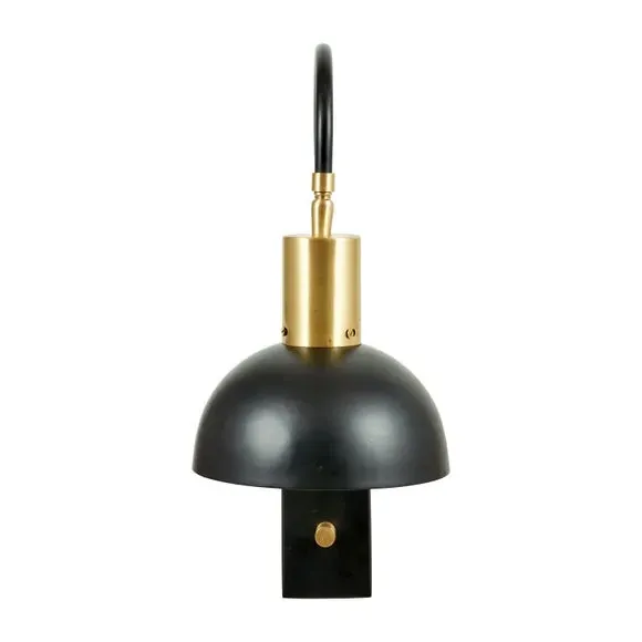 Domed Task Wall Light - Matt Black, Metal