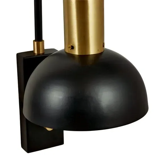 Domed Task Wall Light - Matt Black, Metal