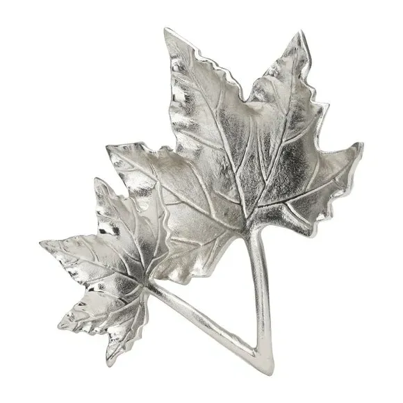 Dual Leaf Bowl - Silver, Cast Aluminium