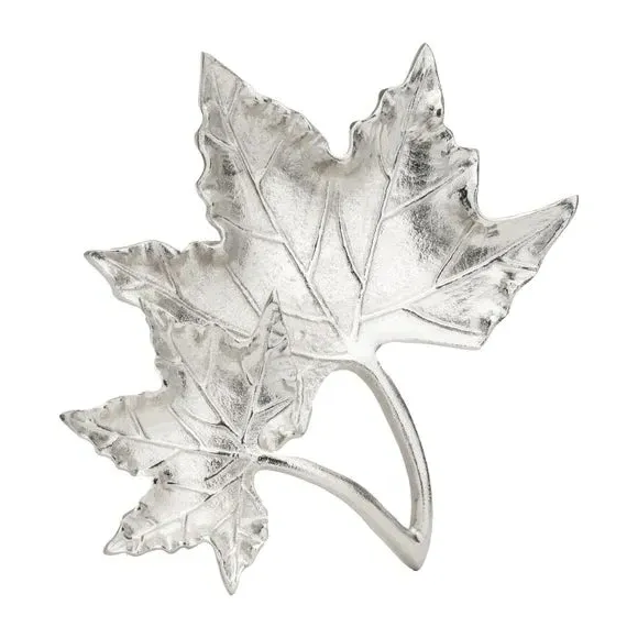 Dual Leaf Bowl - Silver, Cast Aluminium