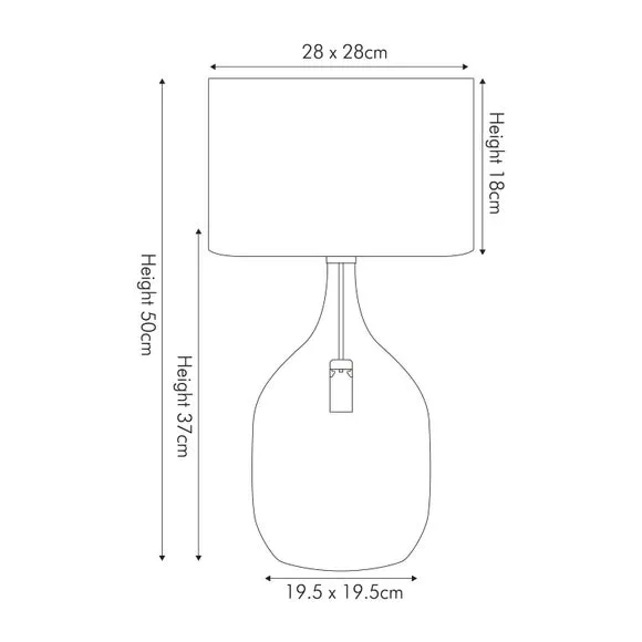 Dual Light Table Lamp - Gold, Glass