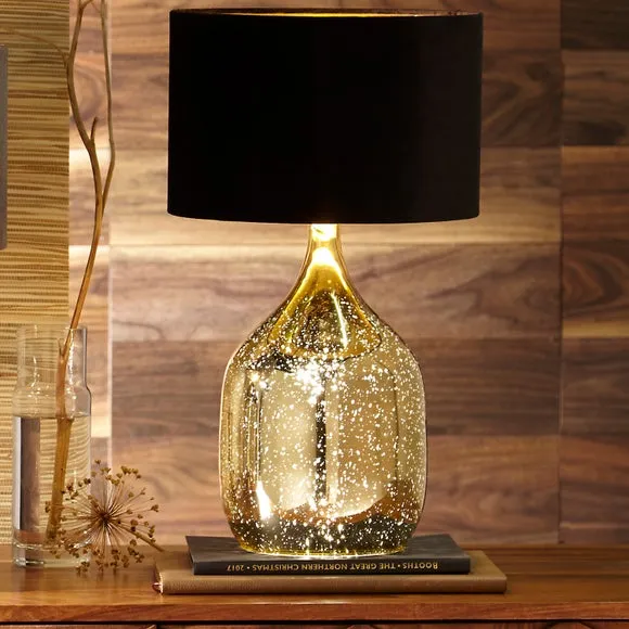 Dual Light Table Lamp - Gold, Glass image