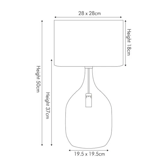 Dual Light Table Lamp - Silver, Glass