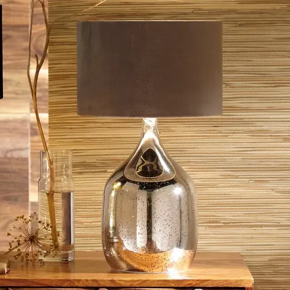 Dual Light Table Lamp - Silver, Glass