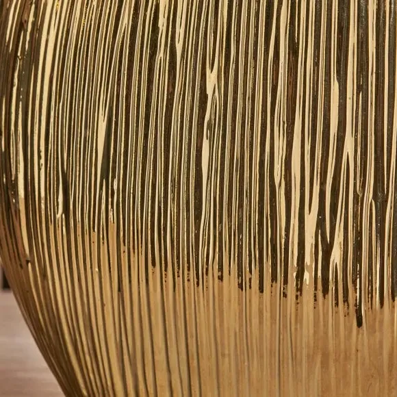Etched Table Lamp with Oval Shade - Gold, Ceramic