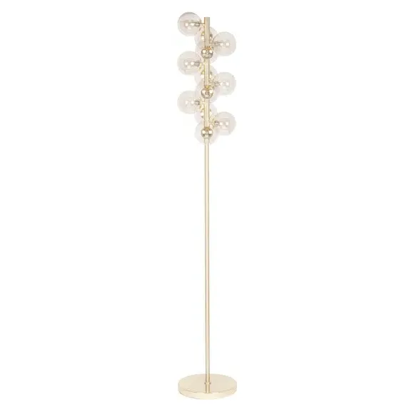 Floor Lamp with Glass Orbs - Gold, Metal