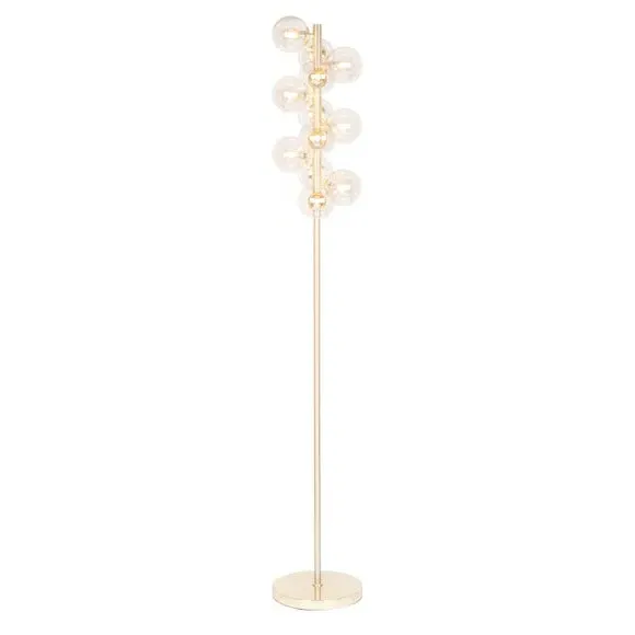Floor Lamp with Glass Orbs - Gold, Metal