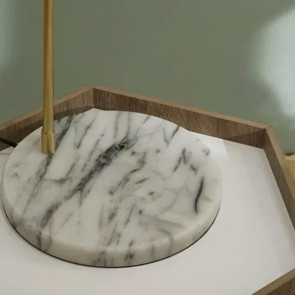Floor Lamp with Pivoting Head - Gold, Marble