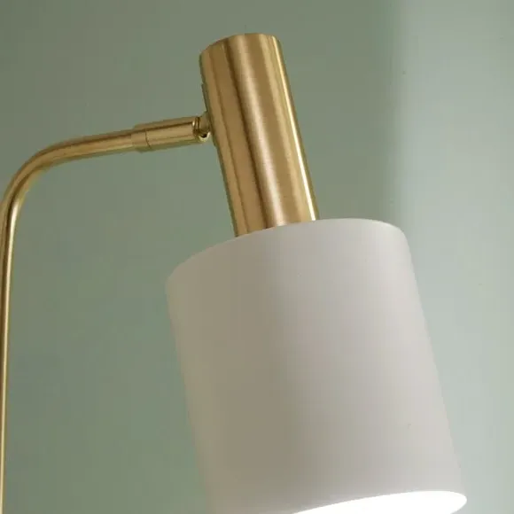 Floor Lamp with Pivoting Head - Gold, Marble