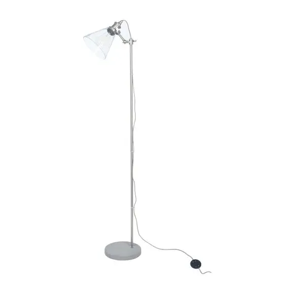Floor Lamp with Pivoting Head - Silver, Concrete
