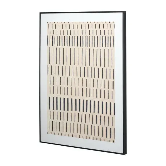 Framed Canvas Print - Black Stripe, Natural