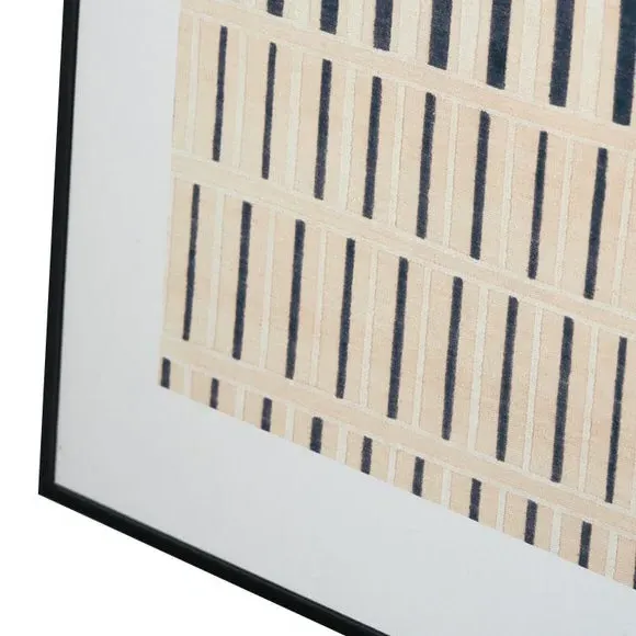 Framed Canvas Print - Black Stripe, Natural