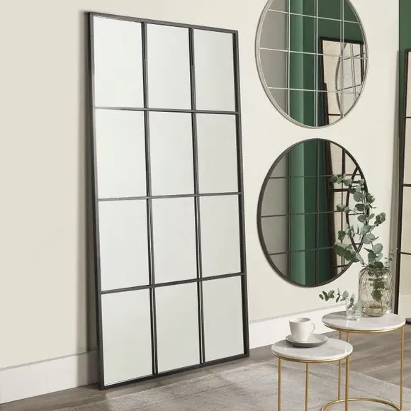 Full Length Leaner Mirror - Dark Grey, Iron image