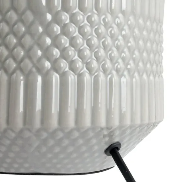 Geo Textured Table Lamp - Grey, Ceramic
