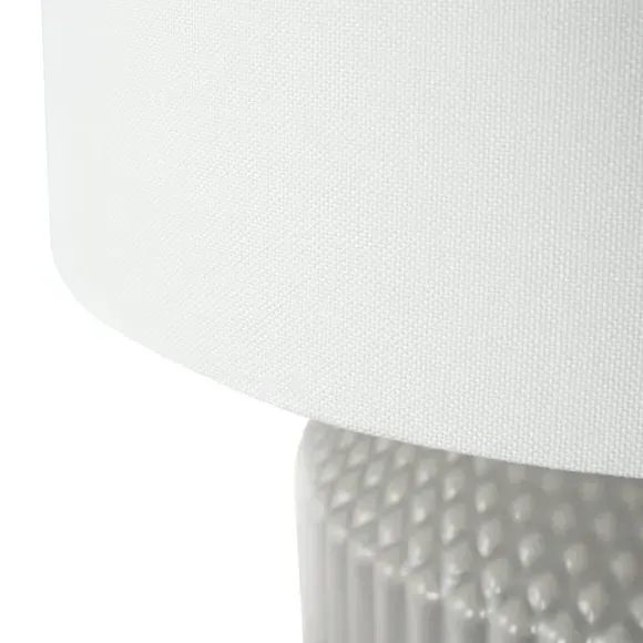 Geo Textured Table Lamp - Grey, Ceramic