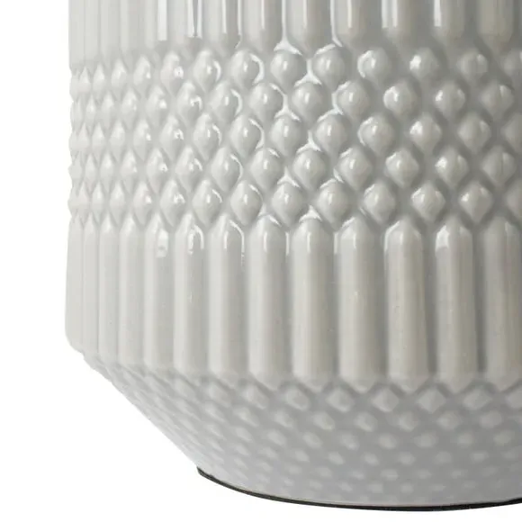 Geo Textured Table Lamp - Grey, Ceramic