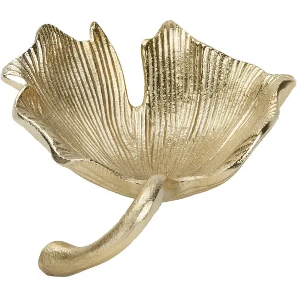 Gingko Leaf Trinket Dish - Gold, Aluminium