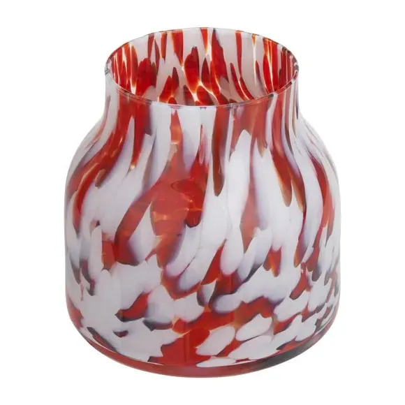 Glass Vase with Tortoiseshell Design - Red