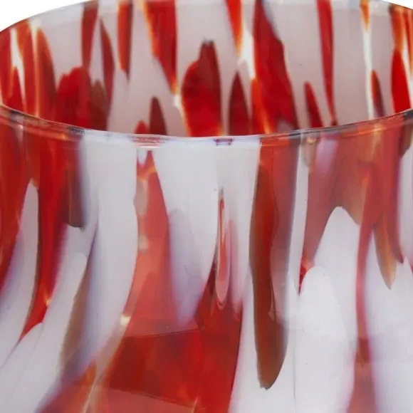 Glass Vase with Tortoiseshell Design - Red