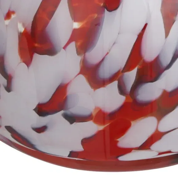Glass Vase with Tortoiseshell Design - Red