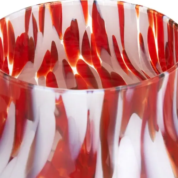 Glass Vase with Tortoiseshell Design - Red