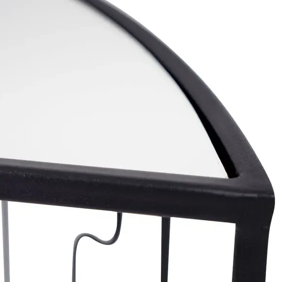Half Moon Console Table - Black, Mirrored Glass