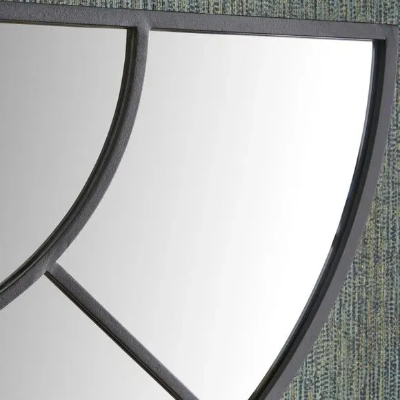 Half Moon Wall Mirror Set - Black, Metal