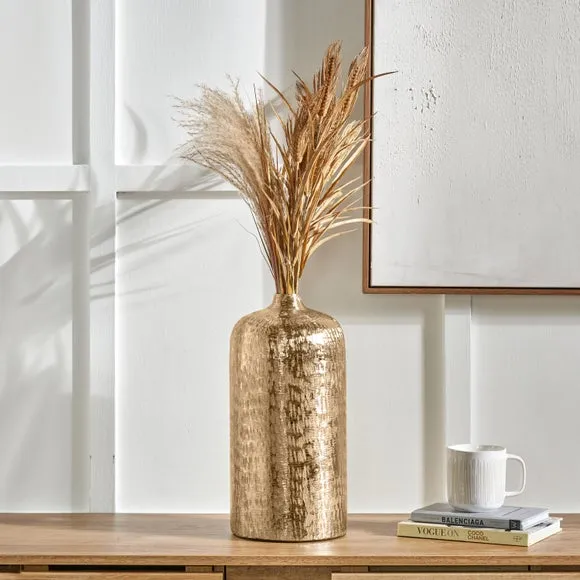 Hammered Metal Vase - Gold, Aluminium image