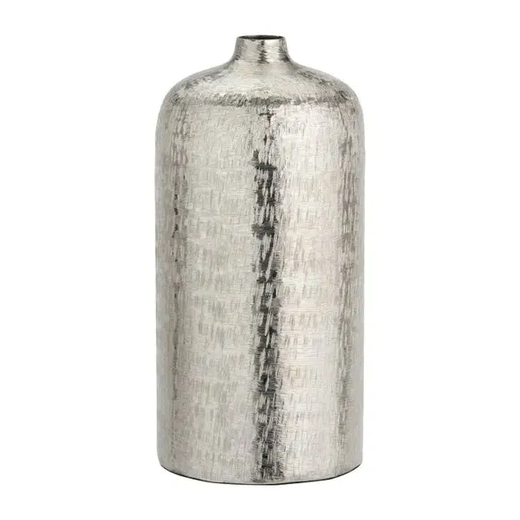 Hammered Metal Vase - Silver, Aluminium