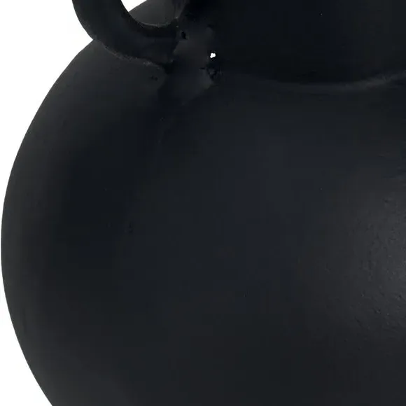 Handled Vase with Matt Finish - Black, Metal