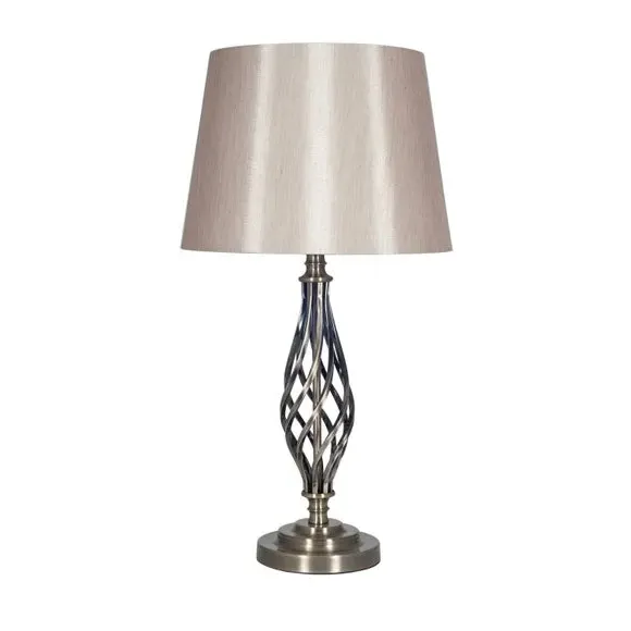 Helix Table Lamp with Metallic Shade - Silver
