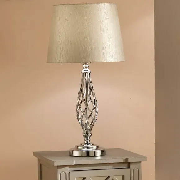 Helix Table Lamp with Metallic Shade - Silver image