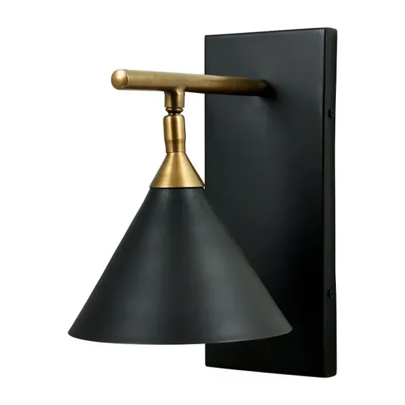 Hinged Wall Light - Matt Black, Antique Brass