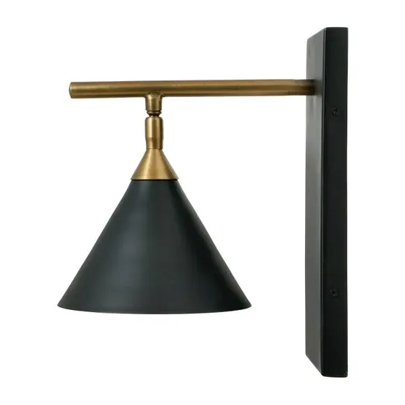 Hinged Wall Light - Matt Black, Antique Brass