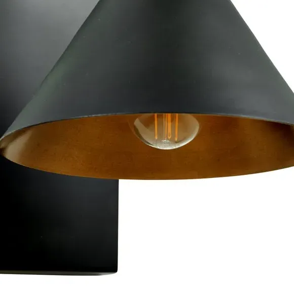 Hinged Wall Light - Matt Black, Antique Brass