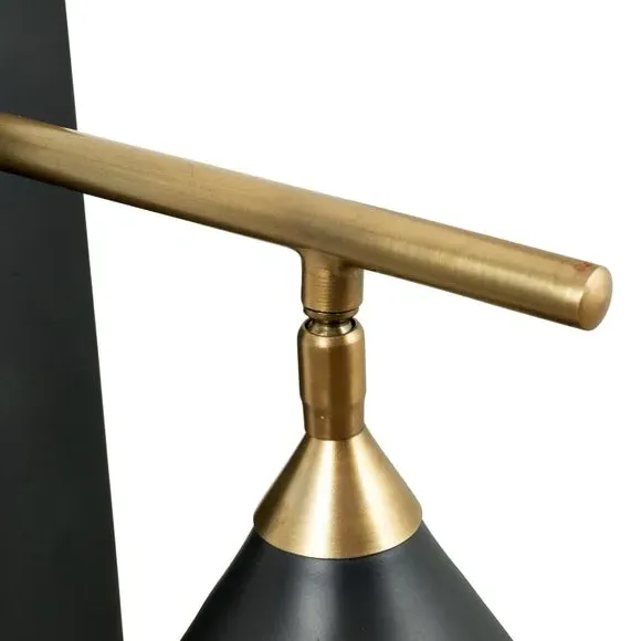 Hinged Wall Light - Matt Black, Antique Brass
