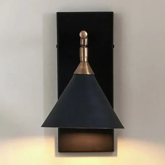 Hinged Wall Light - Matt Black, Antique Brass