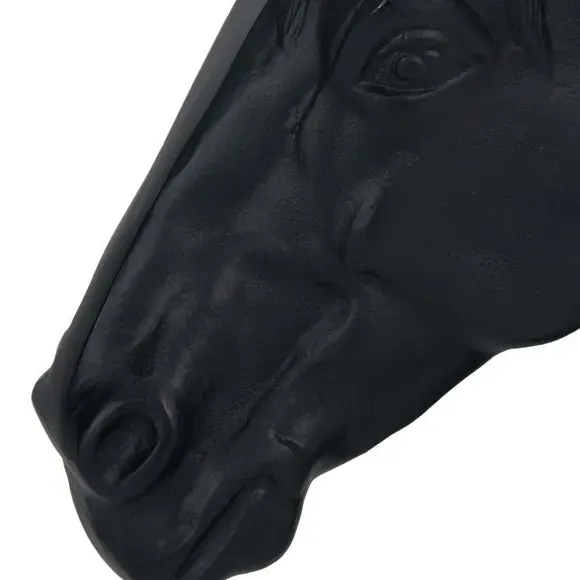 Horse Head Ornament - Black, Cast Aluminium