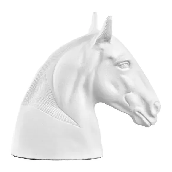 Horse Head Ornament - White, Cast Aluminium