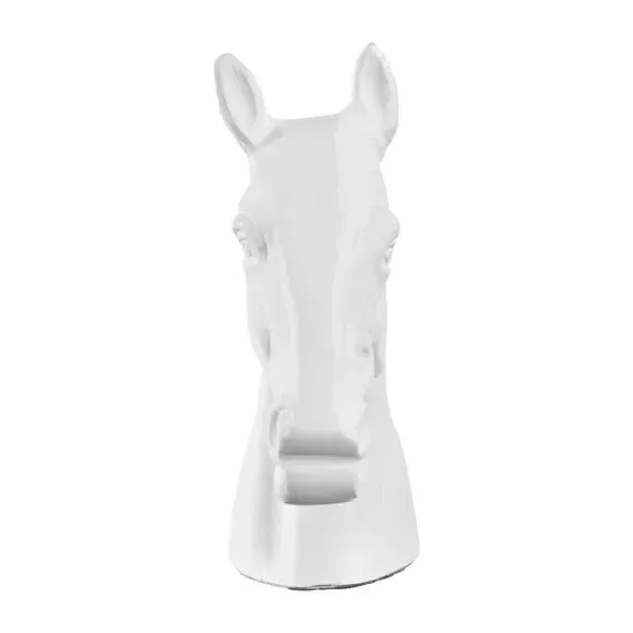 Horse Head Ornament - White, Cast Aluminium