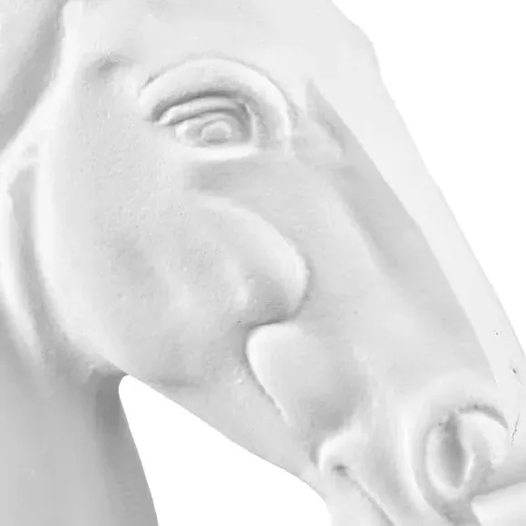 Horse Head Ornament - White, Cast Aluminium