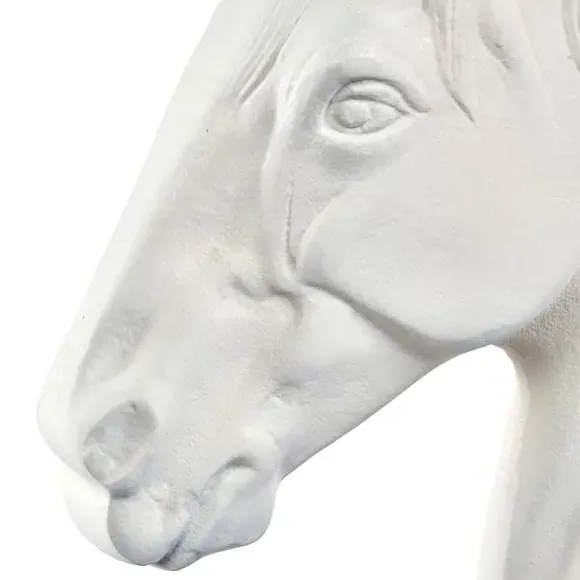 Horse Head Ornament - White, Cast Aluminium