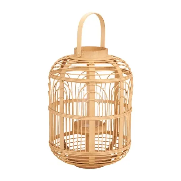 Hurricane Candle Lantern - Natural, Bamboo