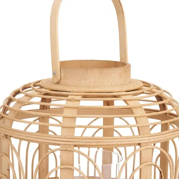 Hurricane Candle Lantern - Natural, Bamboo