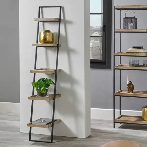 Ladder Shelving Unit - Natural, Wood Effect image
