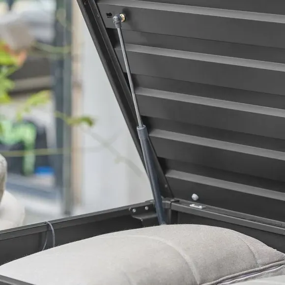 Large Cushion Box with Gas Lift - Black, Steel